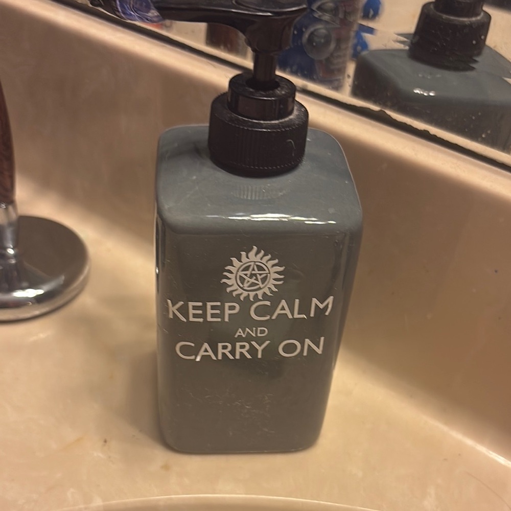 Motivational Gray Soap Dispenser